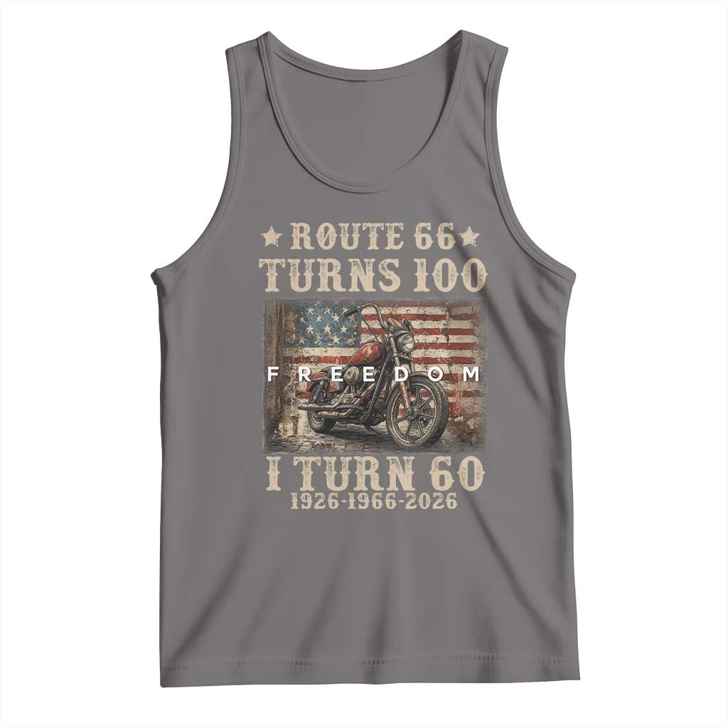 Route Highway 66 Turns 100 I Turn 60 Tank Top Vintage 1966 American Freedom Motorcycle Lover 60th Birthday Gift