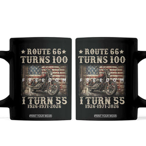 Route Highway 66 Turns 100 I Turn 55 Coffee Mug Vintage 1971 American Freedom Motorcycle Lover 55th Birthday Gift