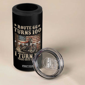 Route Highway 66 Turns 100 I Turn 55 4 in 1 Can Cooler Tumbler Vintage 1971 American Freedom Motorcycle Lover 55th Birthday Gift