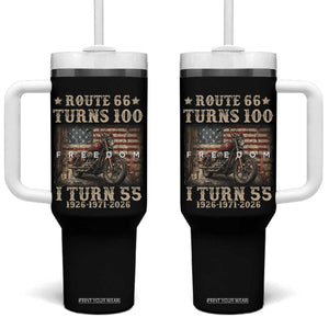 Route Highway 66 Turns 100 I Turn 55 Tumbler With Handle Vintage 1971 American Freedom Motorcycle Lover 55th Birthday Gift