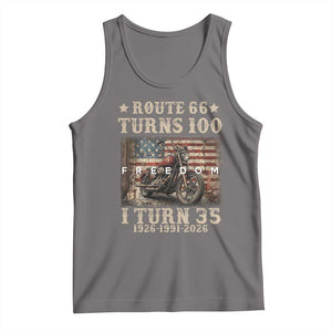 Route Highway 66 Turns 100 I Turn 35 Tank Top Vintage 1991 American Freedom Motorcycle Lover 35th Birthday Gift