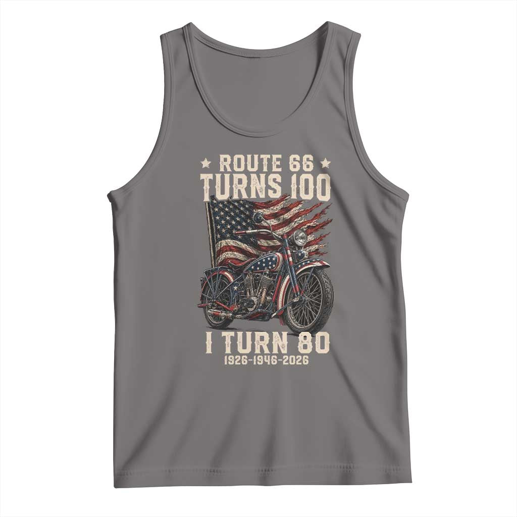 Route Highway 66 Turns 100 I Turn 80 Tank Top Vintage 1946 American Classic V-Twin Motorcycle Lover 80th Birthday Gift
