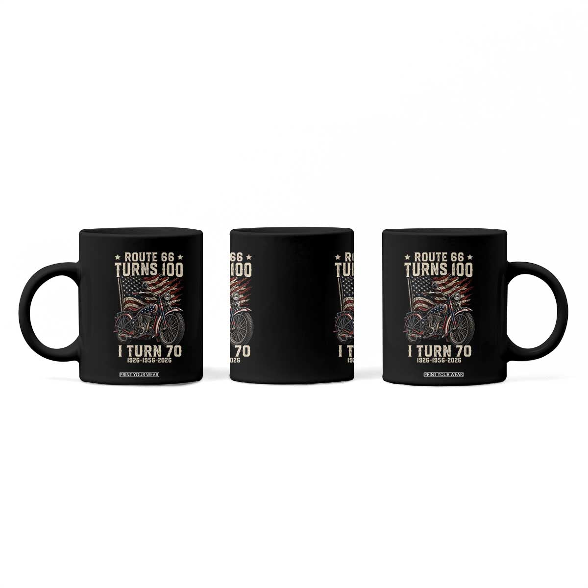 Route Highway 66 Turns 100 I Turn 70 Coffee Mug Vintage 1956 American Classic V-Twin Motorcycle Lover 70th Birthday Gift