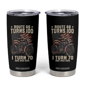 Route Highway 66 Turns 100 I Turn 70 Tumbler Cup Vintage 1956 American Classic V-Twin Motorcycle Lover 70th Birthday Gift