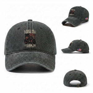 Route Highway 66 Turns 100 I Turn 70 Washed Cotton Baseball Cap Vintage 1956 American Classic V-Twin Motorcycle Lover 70th Birthday Gift