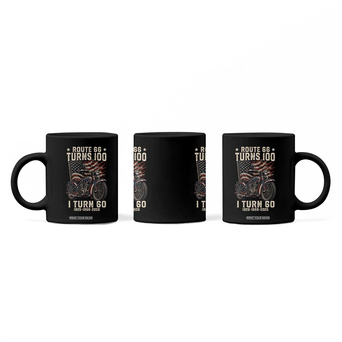 Route Highway 66 Turns 100 I Turn 60 Coffee Mug Vintage 1966 American Classic V-Twin Motorcycle Lover 60th Birthday Gift