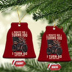 Route Highway 66 Turns 100 I Turn 60 Ceramic Ornament Vintage 1966 American Classic V-Twin Motorcycle Lover 60th Birthday Gift