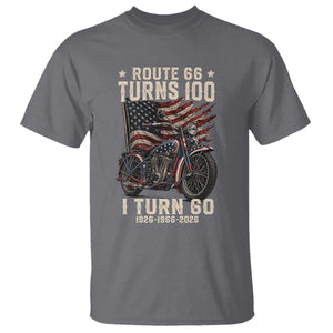 Route Highway 66 Turns 100 I Turn 60 T Shirt Vintage 1966 American Classic V-Twin Motorcycle Lover 60th Birthday Gift