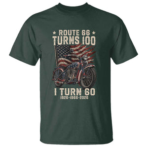 Route Highway 66 Turns 100 I Turn 60 T Shirt Vintage 1966 American Classic V-Twin Motorcycle Lover 60th Birthday Gift