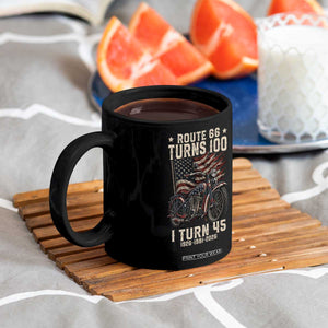 Route Highway 66 Turns 100 I Turn 45 Coffee Mug Vintage 1981 American Classic V-Twin Motorcycle Lover 45th Birthday Gift