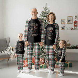 Route Highway 66 Turns 100 I Turn 45 Plaid Pajama Set Vintage 1981 American Classic V-Twin Motorcycle Lover 45th Birthday Gift