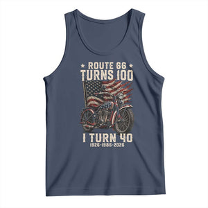 Route Highway 66 Turns 100 I Turn 40 Tank Top Vintage 1986 American Classic V-Twin Motorcycle Lover 40th Birthday Gift