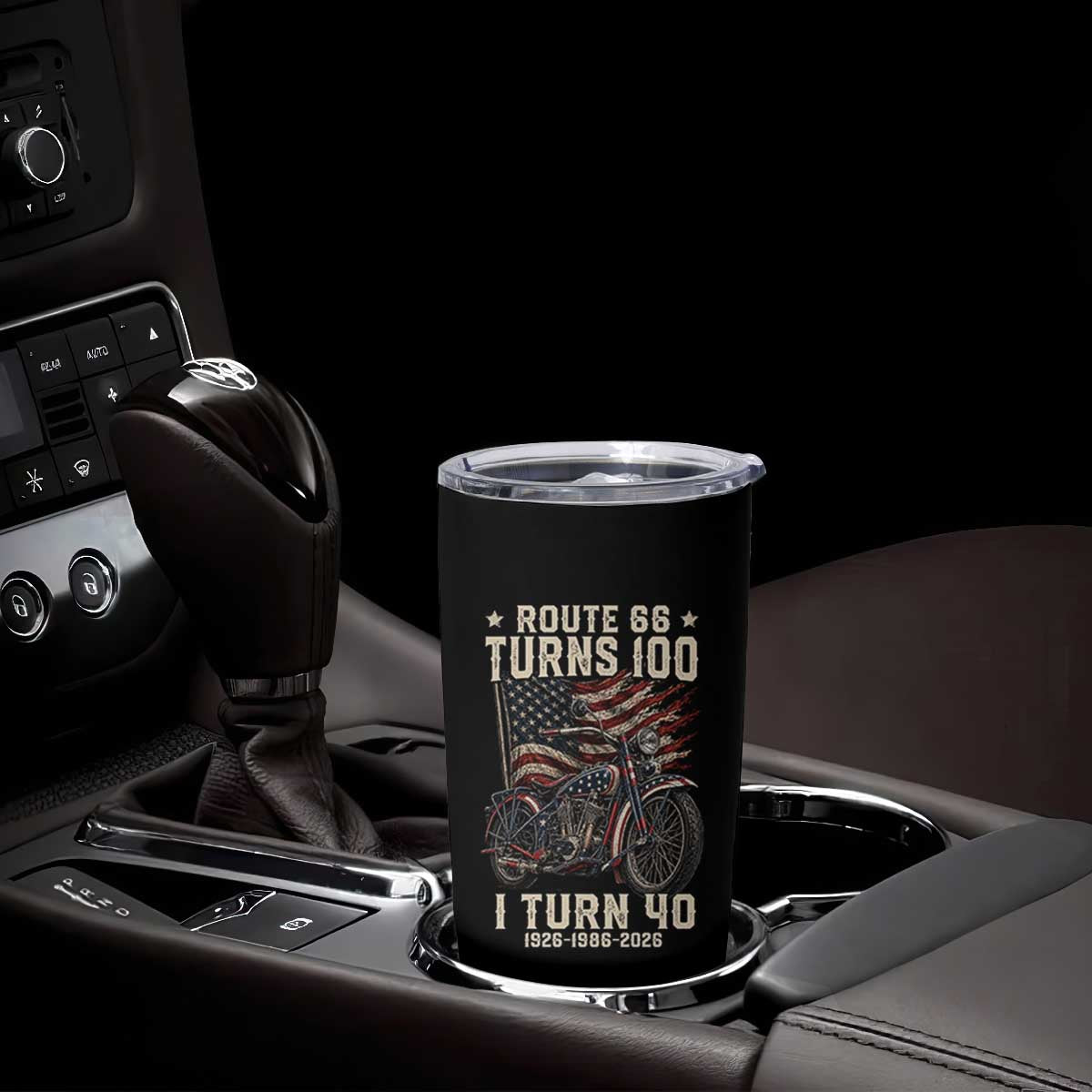 Route Highway 66 Turns 100 I Turn 40 Tumbler Cup Vintage 1986 American Classic V-Twin Motorcycle Lover 40th Birthday Gift