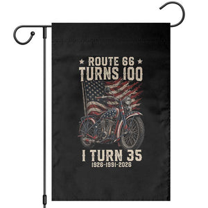 Route Highway 66 Turns 100 I Turn 35 Garden Flag Vintage 1991 American Clasic V-Twin Motorcycle Lover 35th Birthday Gift