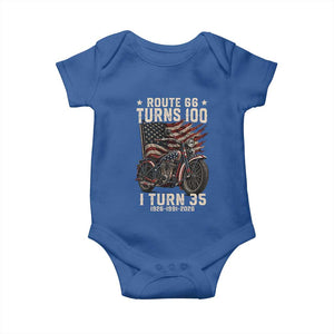 Route Highway 66 Turns 100 I Turn 35 Baby Onesie Vintage 1991 American Clasic V-Twin Motorcycle Lover 35th Birthday Gift