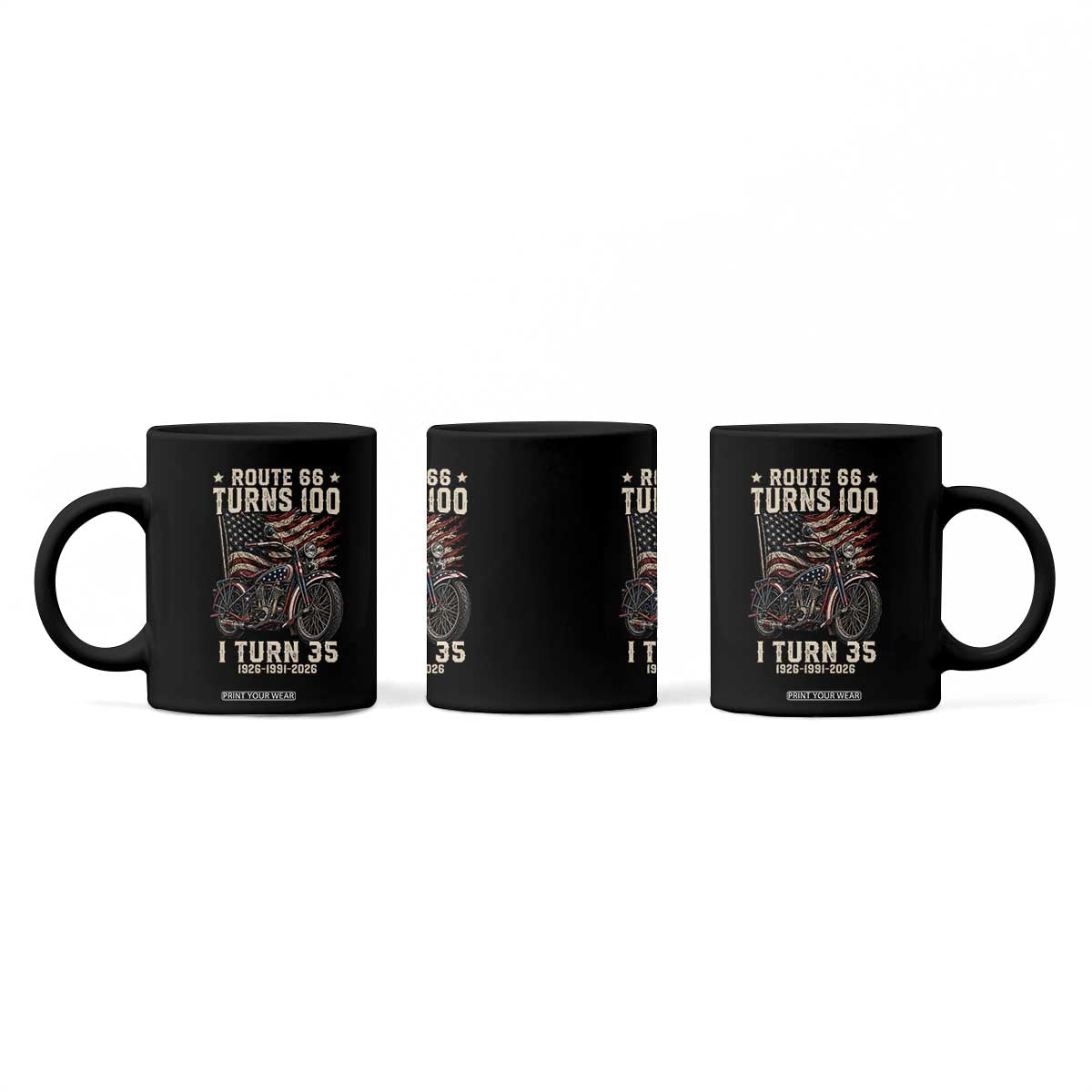 Route Highway 66 Turns 100 I Turn 35 Coffee Mug Vintage 1991 American Clasic V-Twin Motorcycle Lover 35th Birthday Gift