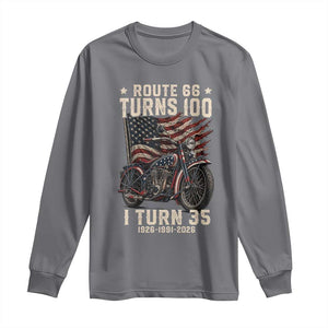 Route Highway 66 Turns 100 I Turn 35 Long Sleeve Shirt Vintage 1991 American Clasic V-Twin Motorcycle Lover 35th Birthday Gift