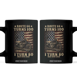 Route Highway 66 Turns 100 I Turn 80 Coffee Mug Vintage 1946 American Motorcycle Lover 80th Birthday Gift