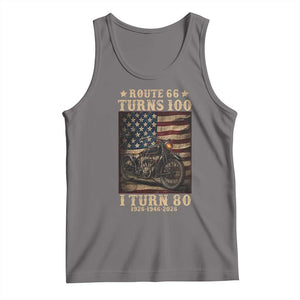 Route Highway 66 Turns 100 I Turn 80 Tank Top Vintage 1946 American Motorcycle Lover 80th Birthday Gift