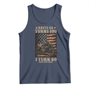 Route Highway 66 Turns 100 I Turn 80 Tank Top Vintage 1946 American Motorcycle Lover 80th Birthday Gift