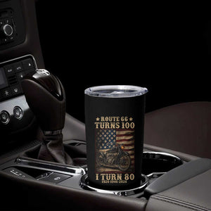 Route Highway 66 Turns 100 I Turn 80 Tumbler Cup Vintage 1946 American Motorcycle Lover 80th Birthday Gift