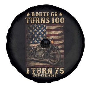 Route Highway 66 Turns 100 I Turn 75 Spare Tire Cover Vintage 1951 American Motorcycle Lover 75th Birthday Gift