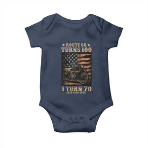 Route Highway 66 Turns 100 I Turn 70 Baby Onesie Vintage 1956 American Motorcycle Lover 70th Birthday Gift