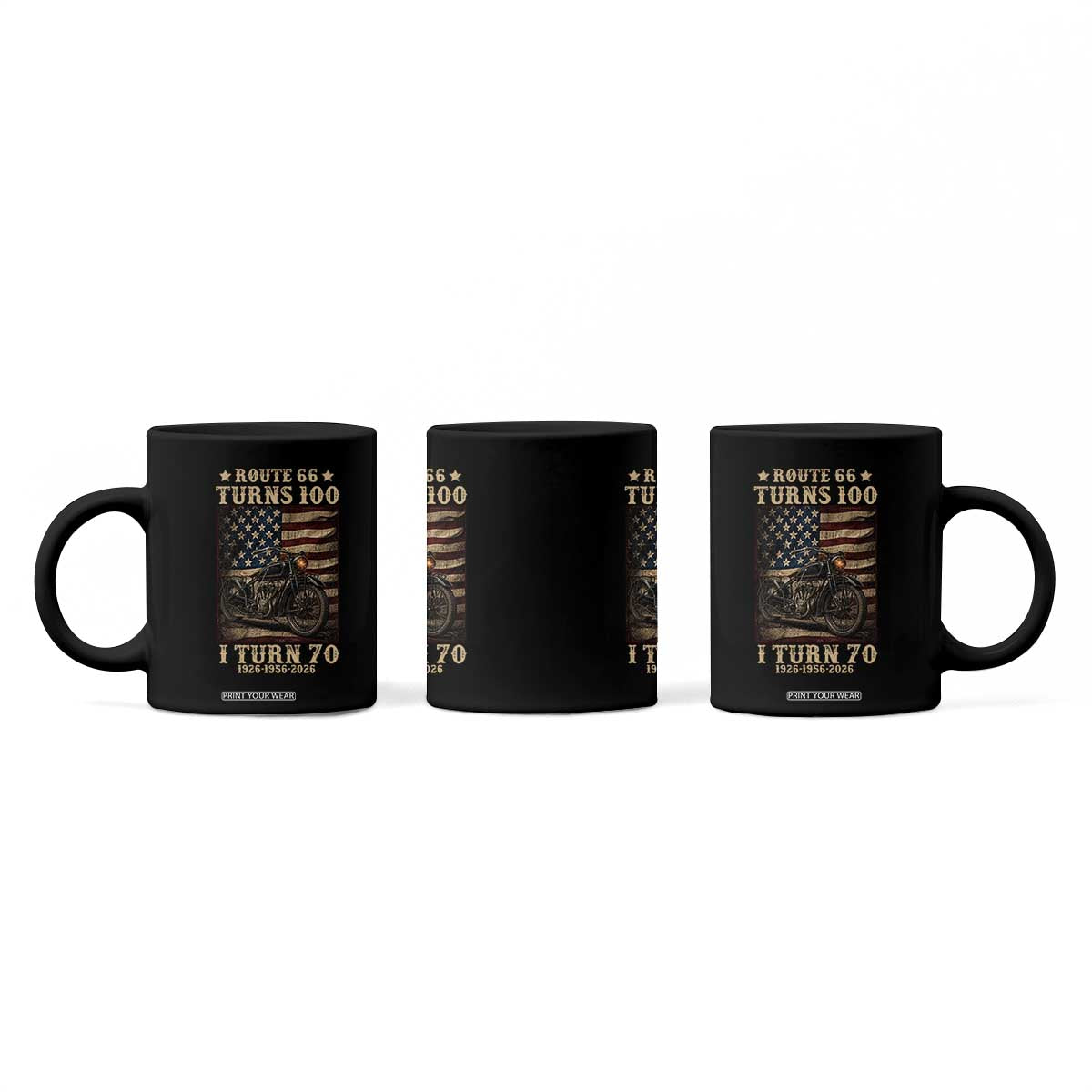 Route Highway 66 Turns 100 I Turn 70 Coffee Mug Vintage 1956 American Motorcycle Lover 70th Birthday Gift