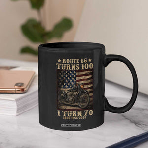 Route Highway 66 Turns 100 I Turn 70 Coffee Mug Vintage 1956 American Motorcycle Lover 70th Birthday Gift