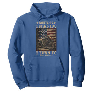 Route Highway 66 Turns 100 I Turn 70 Hoodie Vintage 1956 American Motorcycle Lover 70th Birthday Gift
