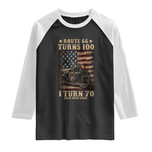Route Highway 66 Turns 100 I Turn 70 Raglan Shirt Vintage 1956 American Motorcycle Lover 70th Birthday Gift