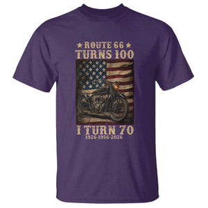 Route Highway 66 Turns 100 I Turn 70 T Shirt Vintage 1956 American Motorcycle Lover 70th Birthday Gift