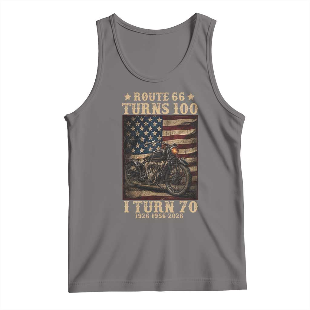 Route Highway 66 Turns 100 I Turn 70 Tank Top Vintage 1956 American Motorcycle Lover 70th Birthday Gift