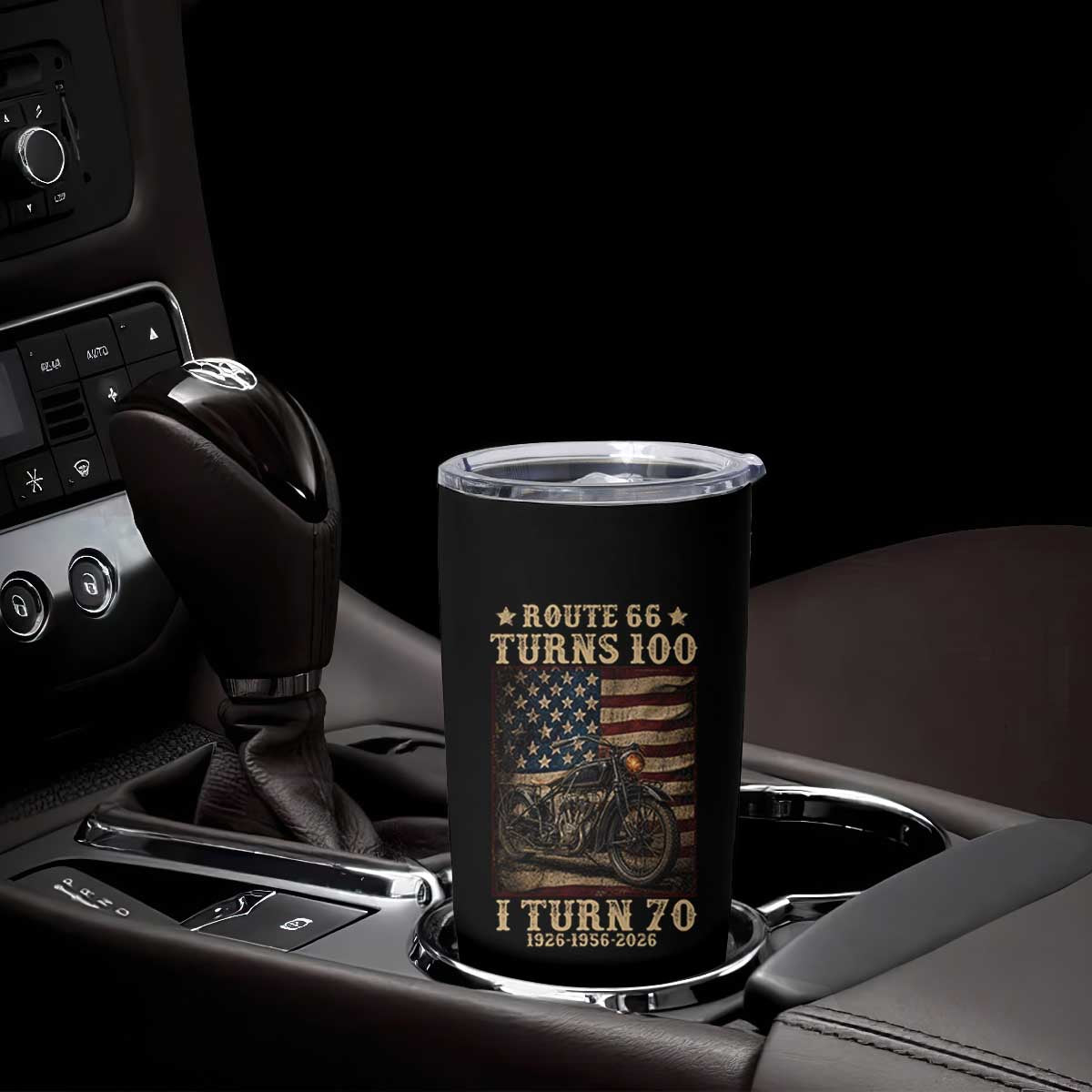 Route Highway 66 Turns 100 I Turn 70 Tumbler Cup Vintage 1956 American Motorcycle Lover 70th Birthday Gift