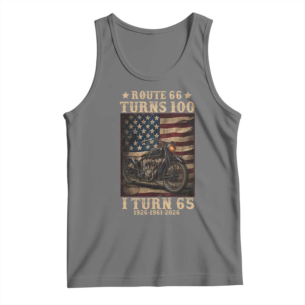 Route Highway 66 Turns 100 I Turn 65 Tank Top Vintage 1961 American Motorcycle Lover 65th Birthday Gift