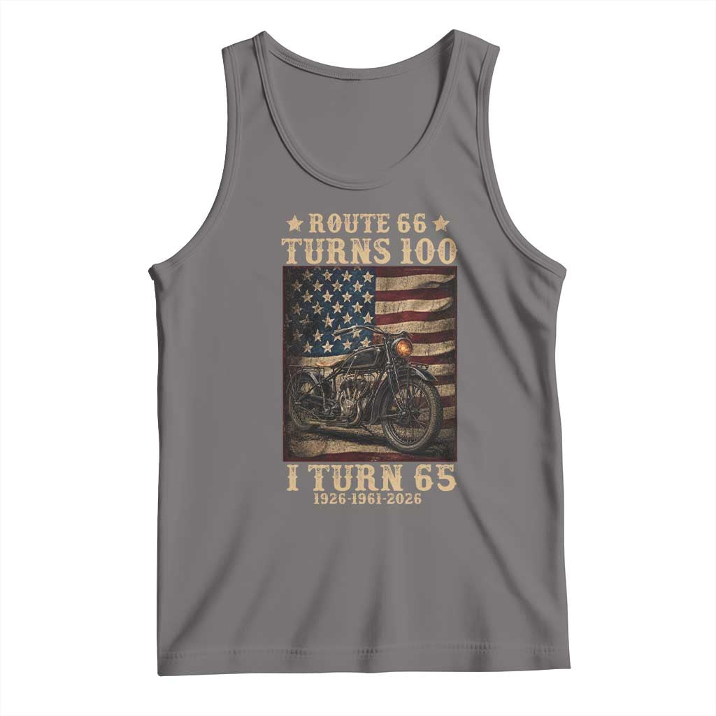 Route Highway 66 Turns 100 I Turn 65 Tank Top Vintage 1961 American Motorcycle Lover 65th Birthday Gift