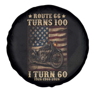 Route Highway 66 Turns 100 I Turn 60 Spare Tire Cover Vintage 1966 American Motorcycle Lover 60th Birthday Gift