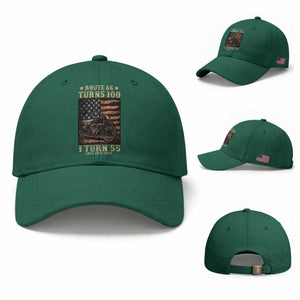 Route Highway 66 Turns 100 I Turn 55 Baseball Cap Vintage 1971 American Motorcycle Lover 55th Birthday Gift