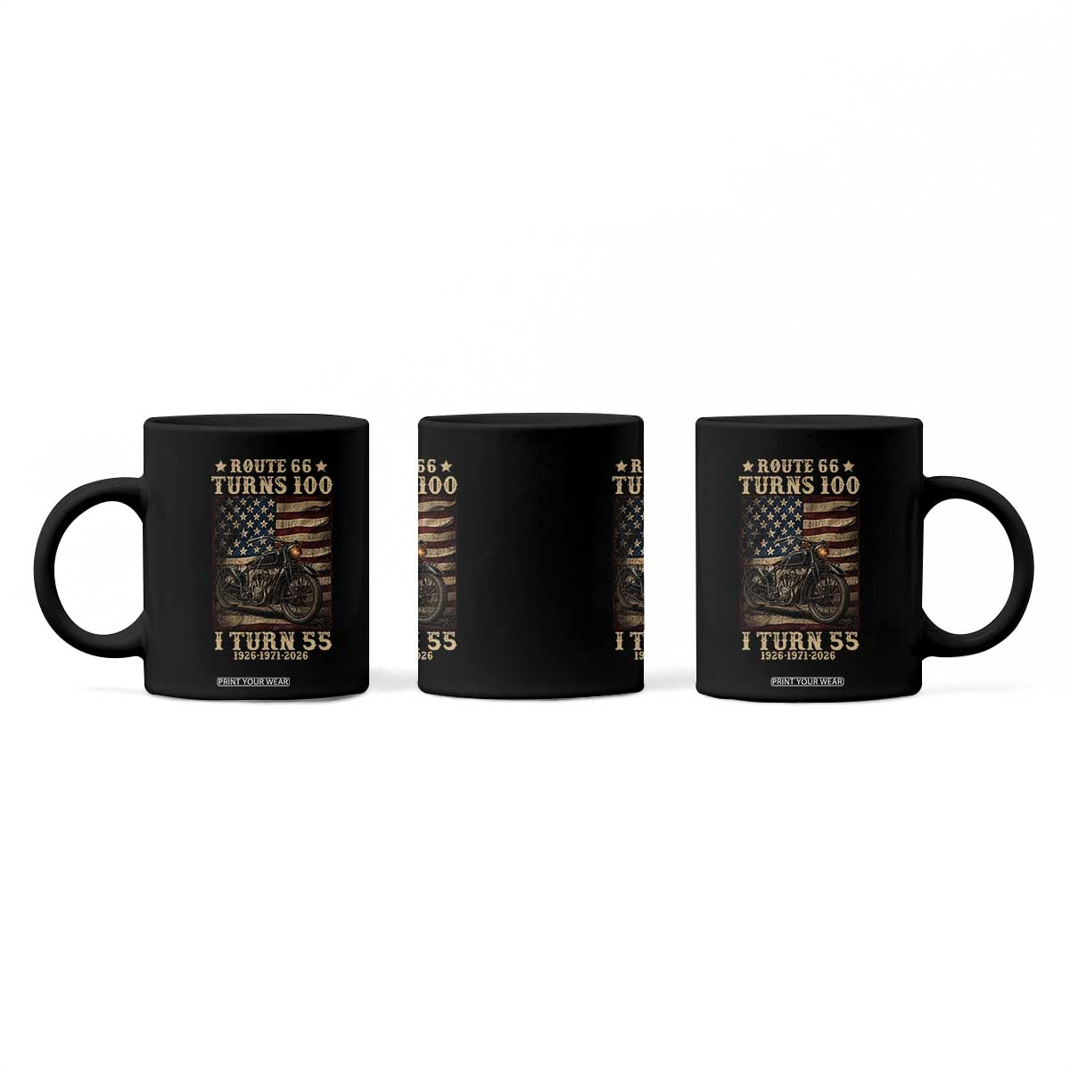 Route Highway 66 Turns 100 I Turn 55 Coffee Mug Vintage 1971 American Motorcycle Lover 55th Birthday Gift