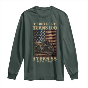 Route Highway 66 Turns 100 I Turn 55 Long Sleeve Shirt Vintage 1971 American Motorcycle Lover 55th Birthday Gift