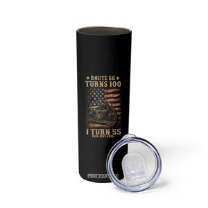 Route Highway 66 Turns 100 I Turn 55 Skinny Tumbler Vintage 1971 American Motorcycle Lover 55th Birthday Gift
