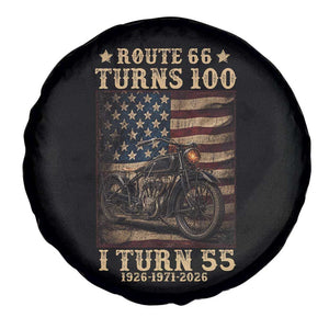 Route Highway 66 Turns 100 I Turn 55 Spare Tire Cover Vintage 1971 American Motorcycle Lover 55th Birthday Gift