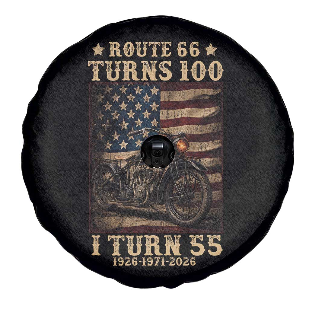 Route Highway 66 Turns 100 I Turn 55 Spare Tire Cover Vintage 1971 American Motorcycle Lover 55th Birthday Gift