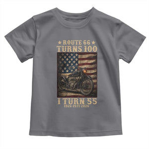 Route Highway 66 Turns 100 I Turn 55 Toddler T Shirt Vintage 1971 American Motorcycle Lover 55th Birthday Gift