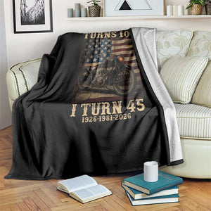 Route Highway 66 Turns 100 I Turn 45 Throw Blanket Vintage 1981 American Motorcycle Lover 45th Birthday Gift