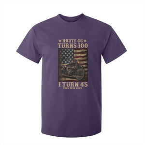 Route Highway 66 Turns 100 I Turn 45 T Shirt For Kid Vintage 1981 American Motorcycle Lover 45th Birthday Gift