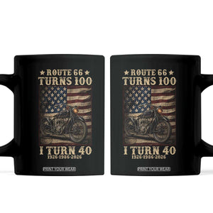 Route Highway 66 Turns 100 I Turn 40 Coffee Mug Vintage 1986 American Motorcycle Lover 40th Birthday Gift