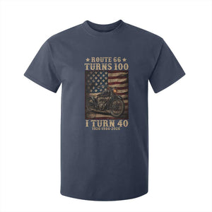 Route Highway 66 Turns 100 I Turn 40 T Shirt For Kid Vintage 1986 American Motorcycle Lover 40th Birthday Gift