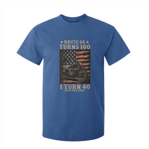 Route Highway 66 Turns 100 I Turn 40 T Shirt For Kid Vintage 1986 American Motorcycle Lover 40th Birthday Gift