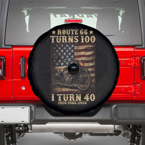 Route Highway 66 Turns 100 I Turn 40 Spare Tire Cover Vintage 1986 American Motorcycle Lover 40th Birthday Gift